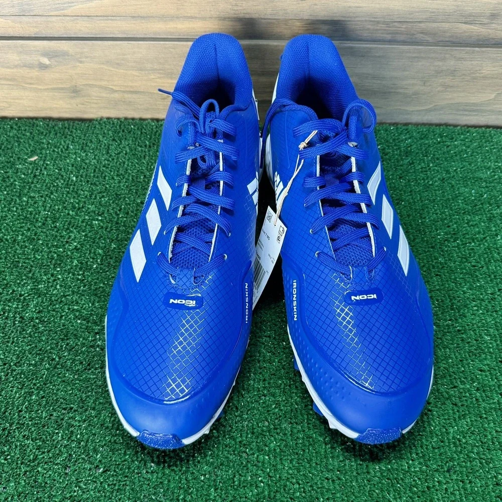 New Men's FY4440 Adidas Icon 7 MD‎ Low Molded TPU Baseball Cleats Size 15 Blue